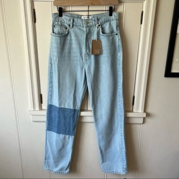 NWT Reformation Cynthia Patch High Rise Straight Jeans - Picture 2 of 9